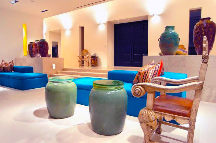 Holler & Saunders showroom pavilion with Spanish Colonial Revival furniture and decorative objects