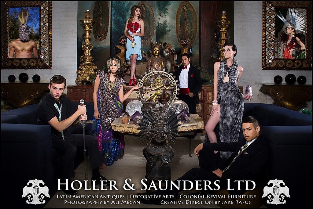 Holler & Saunders showroom interior with Spanish Colonial furniture and decorative art, view 06