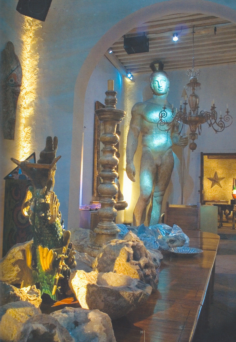 Holler & Saunders showroom interior with Spanish Colonial furniture and decorative art, view 07